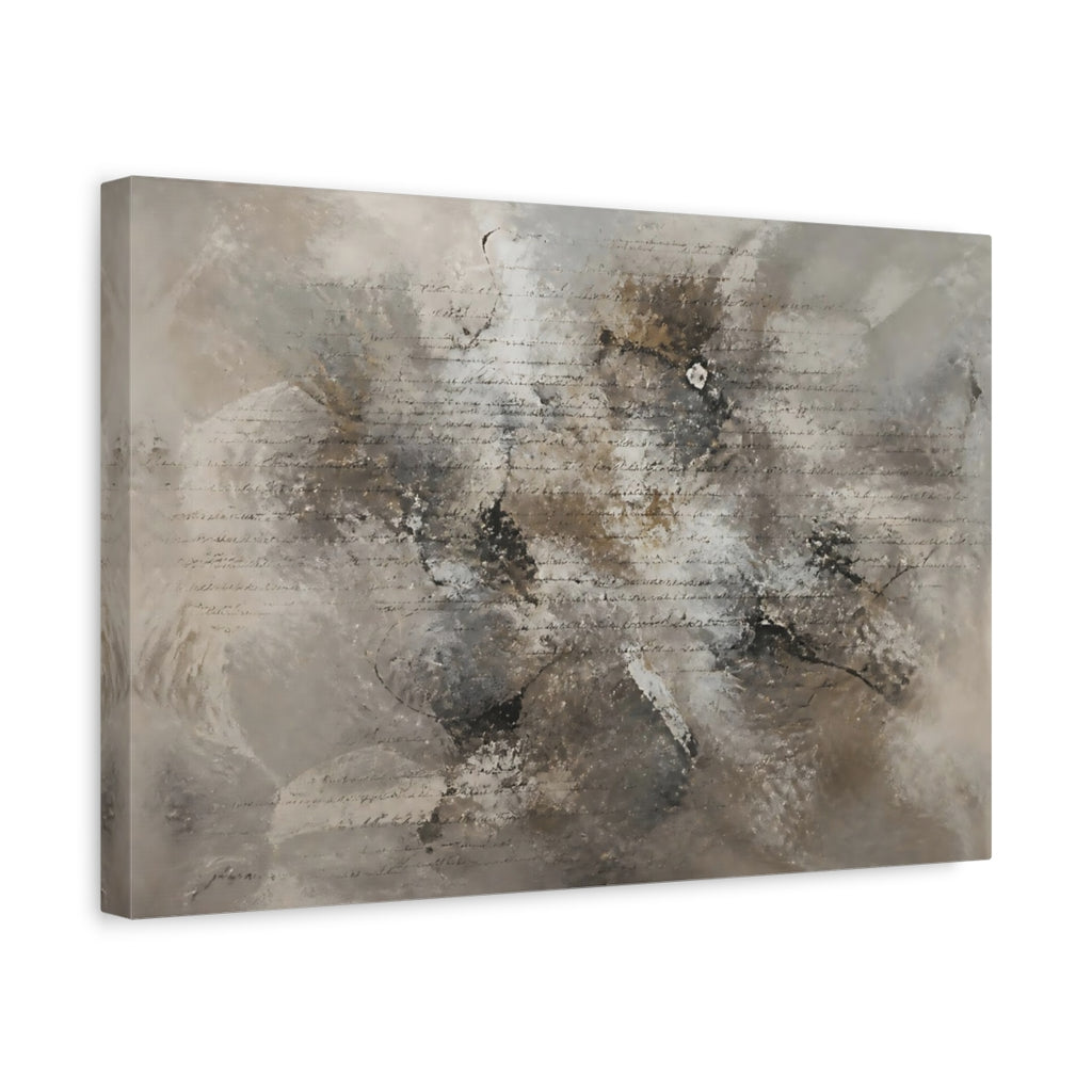 Side Mockup 4. Abstract Abstract Texture Brown Gray Abstract shown as stretched canvas wall art