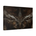 Side Mockup 4. Abstract Abstract Texture Dark Brown Silver shown as stretched canvas wall art
