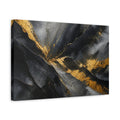 Side Mockup 4. Abstract Textured Gold Black And Gold Abstract shown as stretched canvas wall art