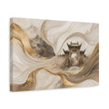 Side Mockup 4. Abstract Traditional Gate Gold And Gray Abstract shown as stretched canvas wall art