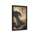 Side Mockup 6. Abstract Abstract Waves Blue Gold Waves shown as stretched canvas wall art
