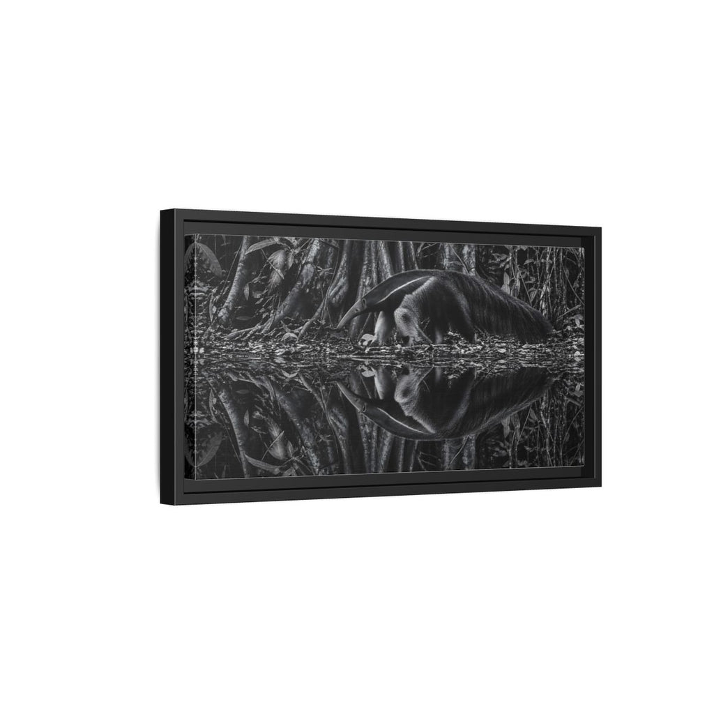 Side Mockup 8. Animals Anteater Black And White shown as stretched canvas wall art