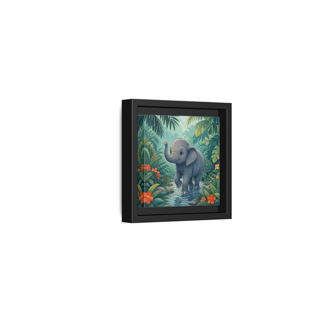 Side Mockup 24. Animals Baby Elephant Baby Elephant Jungle shown as stretched canvas wall art
