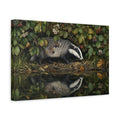 Side Mockup 4. Animals Badger Badger Wildlife shown as stretched canvas wall art
