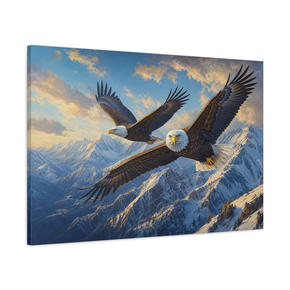 Main Mockup. Animals Bald Eagles Brown And White Eagles shown as stretched canvas wall art