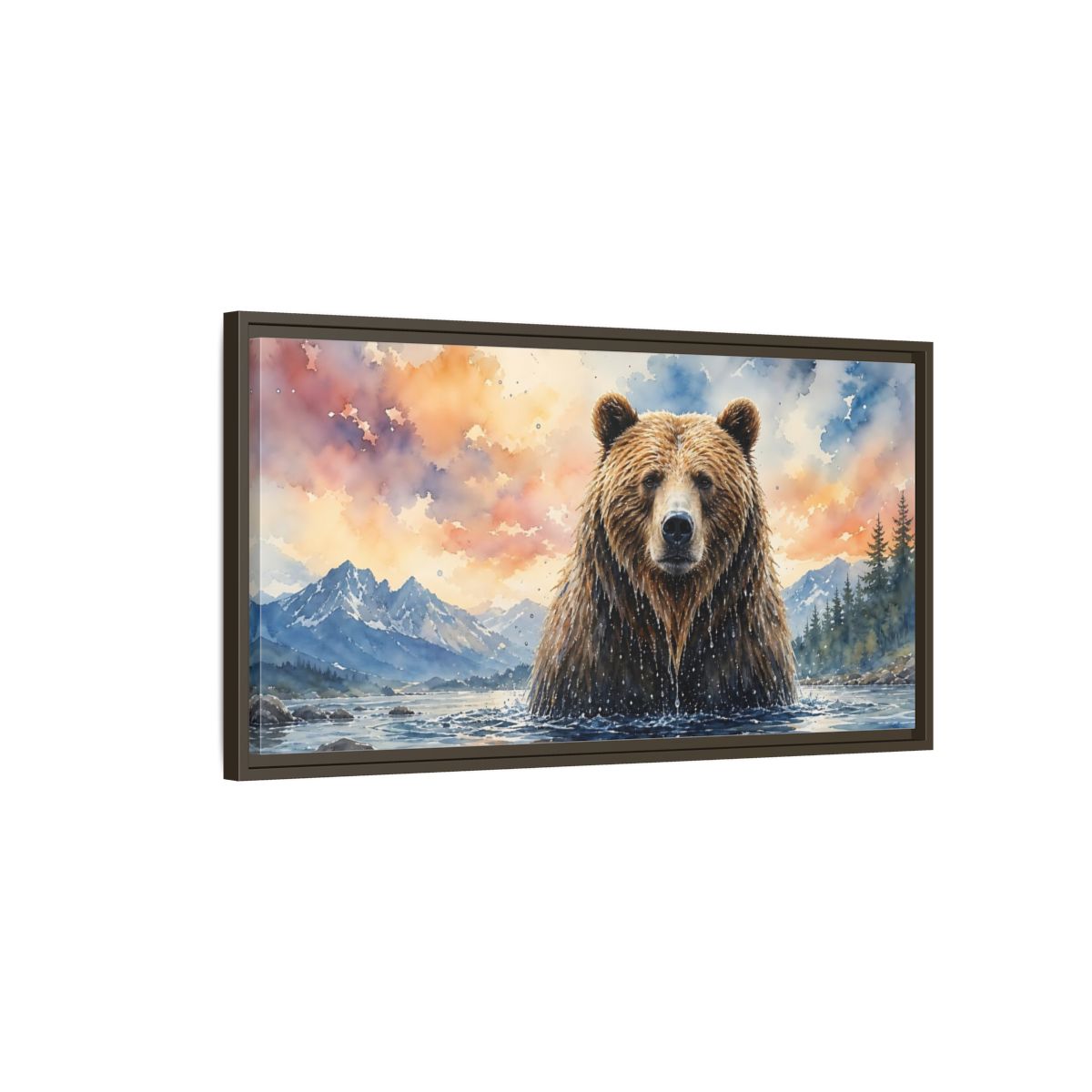 Main Mockup. Animals Bear Brown Bear shown as stretched canvas wall art
