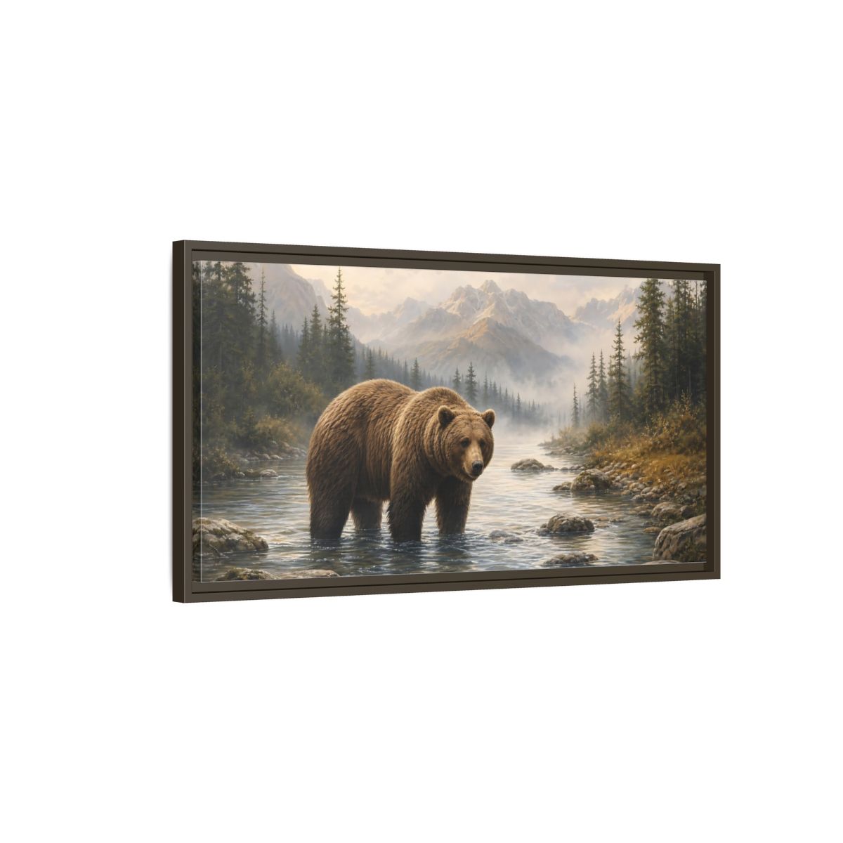 Main Mockup. Animals Bear Brown Bear Nature shown as stretched canvas wall art