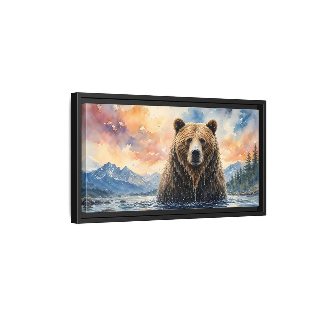 Side Mockup 8. Animals Bear Brown Bear shown as stretched canvas wall art