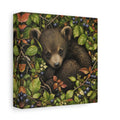 Side Mockup 2. Animals Bear Cub Brown Bear Cub shown as stretched canvas wall art