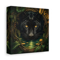 Side Mockup 2. Animals Black Panther Black And Green shown as stretched canvas wall art