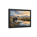 Side Mockup 6. Animals Border Collie, Sheep Golden Hour Animals shown as stretched canvas wall art