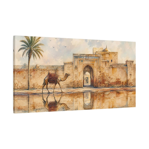 Main Mockup. Animals Camel Desert Camel shown as stretched canvas wall art