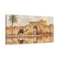 Side Mockup 3. Animals Camel Desert Camel shown as stretched canvas wall art
