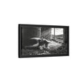 Side Mockup 8. Animals Cat Black And White Cat shown as stretched canvas wall art