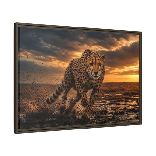 Main Mockup. Animals Cheetah Golden Cheetah shown as stretched canvas wall art