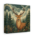 Side Mockup 2. Animals Deer Brown And Green shown as stretched canvas wall art