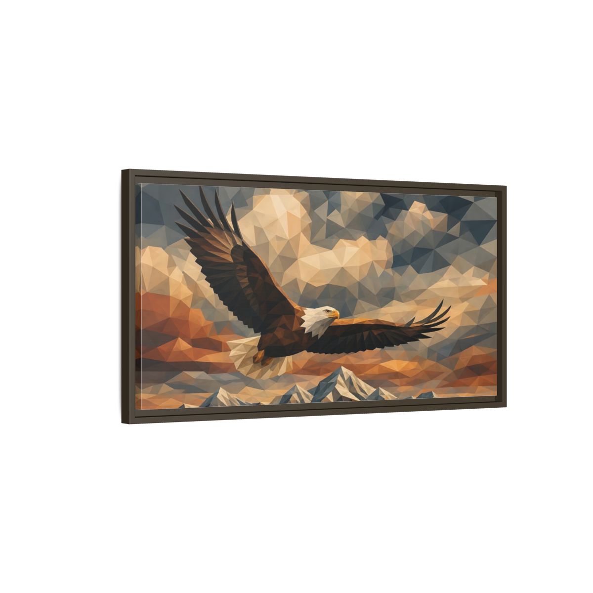 Main Mockup. Animals Eagle Geometric Eagle shown as stretched canvas wall art