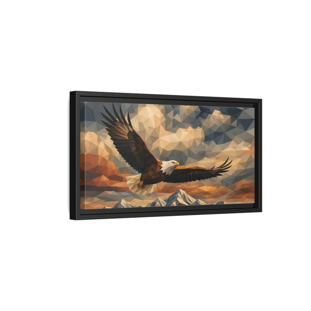 Side Mockup 8. Animals Eagle Geometric Eagle shown as stretched canvas wall art