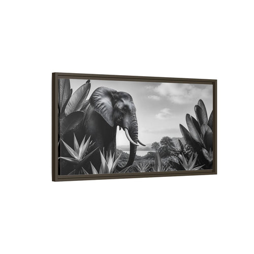Main Mockup. Animals Elephant Monochrome Elephant shown as stretched canvas wall art