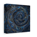 Side Mockup 2. Animals Fish Blue And Gold shown as stretched canvas wall art