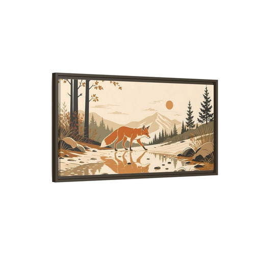 Main Mockup. Animals Fox Orange Brown Fox shown as stretched canvas wall art