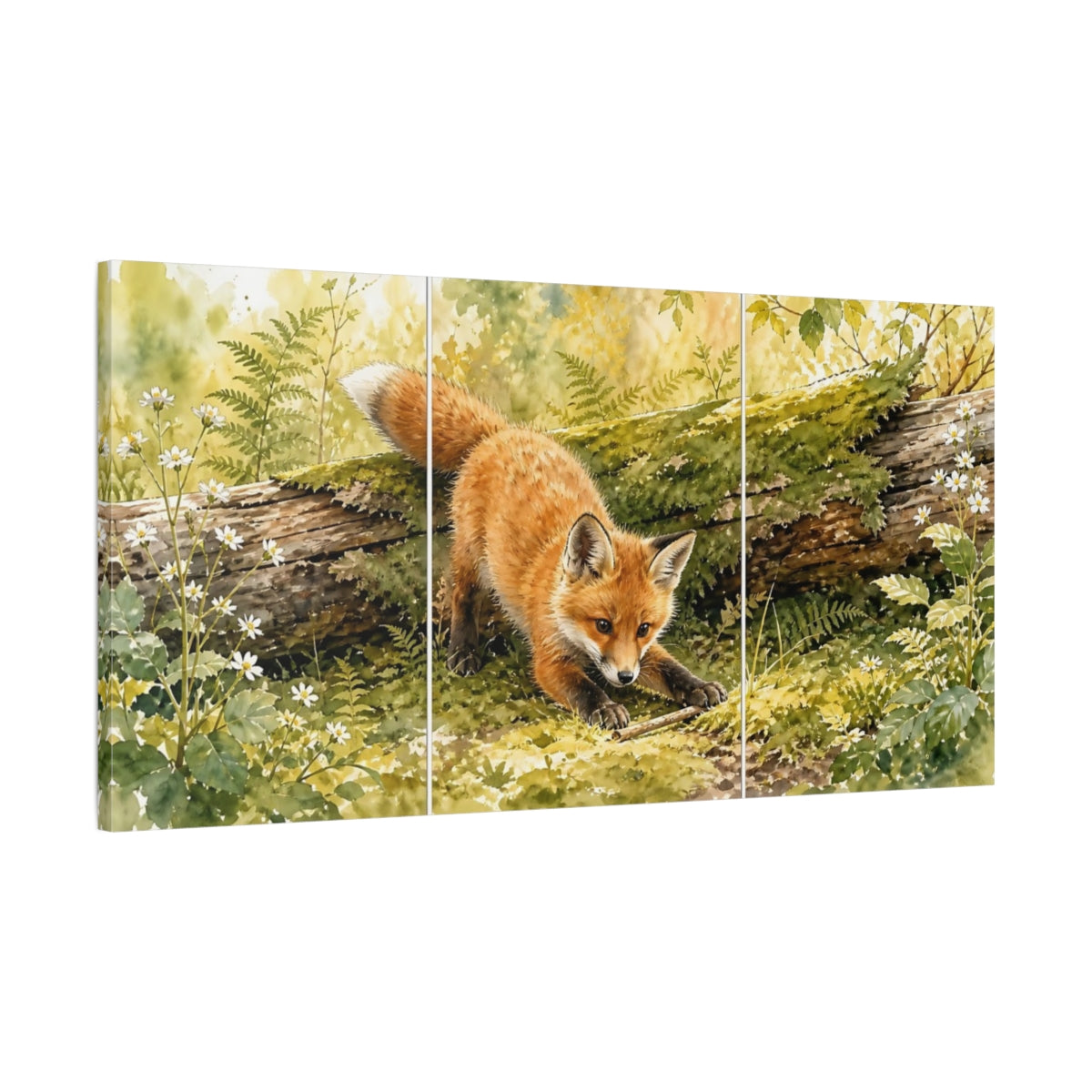Main Mockup. Animals Fox Orange Fox shown as stretched canvas wall art