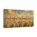 Side Mockup 3. Animals Gazelle Herd Golden Gazelle shown as stretched canvas wall art