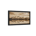 Side Mockup 8. Animals Gazelles Sepia Wildlife shown as stretched canvas wall art