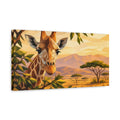 Side Mockup 3. Animals Giraffe Geometric Safari shown as stretched canvas wall art