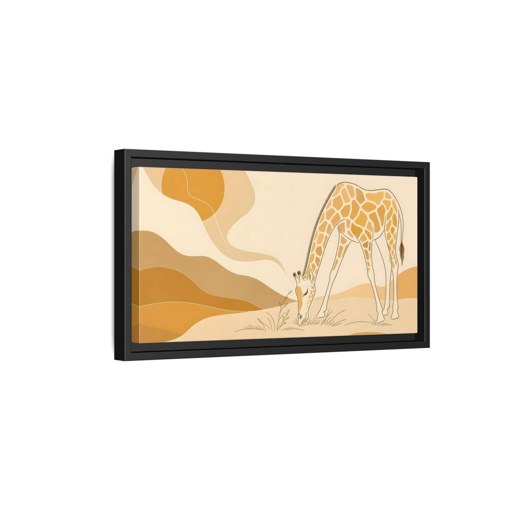 Side Mockup 8. Animals Giraffe Orange And Brown shown as stretched canvas wall art