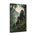 Side Mockup 4. Animals Gorilla Family Green Rainforest shown as stretched canvas wall art