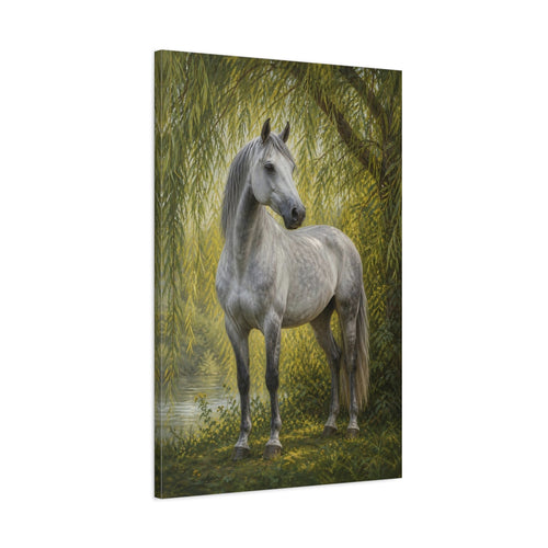 Main Mockup. Animals Grey Horse Grey Horse shown as stretched canvas wall art