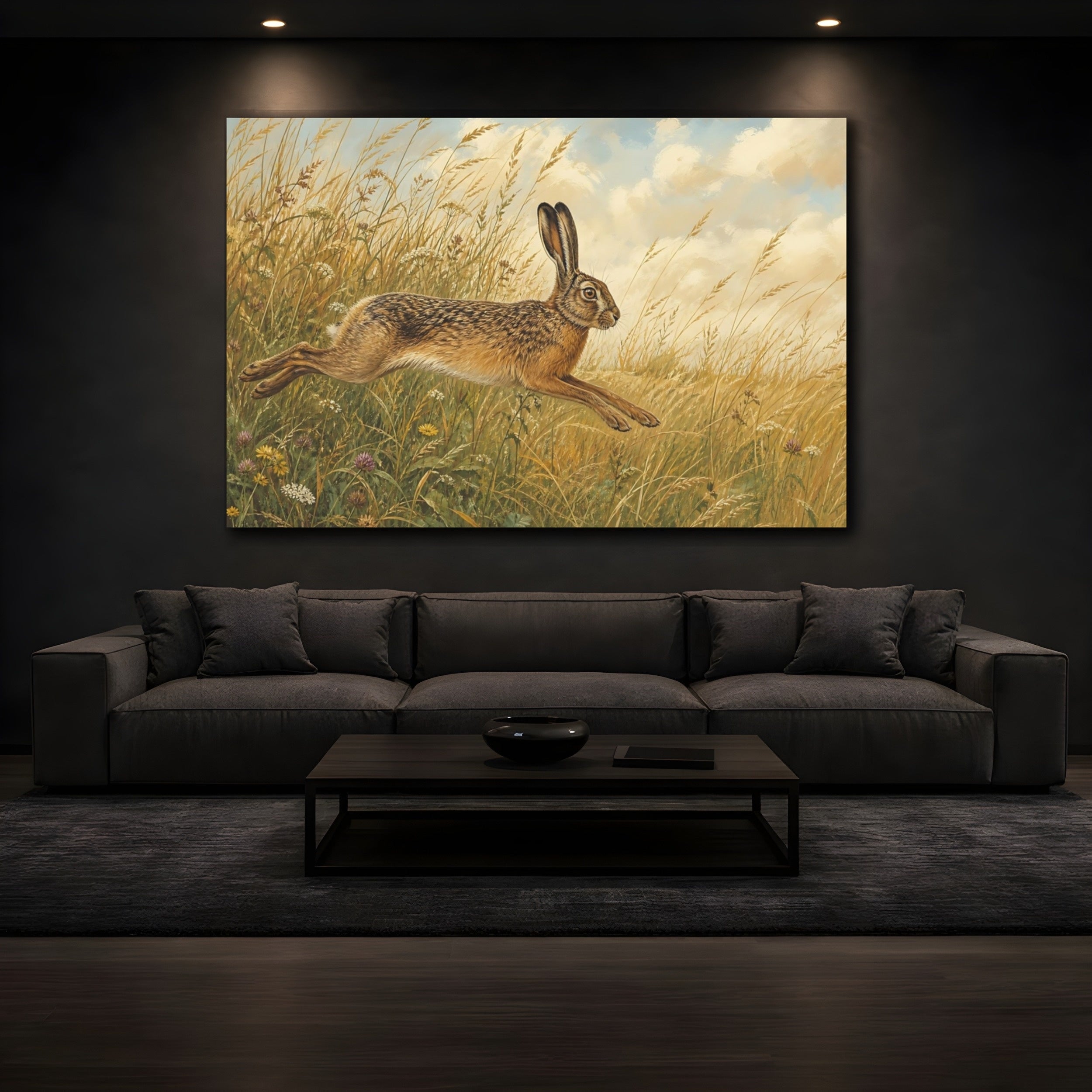 Mockup 3. Animals Hare Brown Hare shown as canvas print