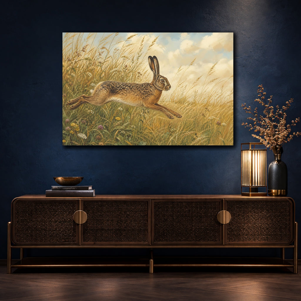 Mockup 4. Animals Hare Brown Hare shown as canvas print