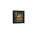 Side Mockup 24. Animals Hen And Chicks Brown And Yellow Chicks shown as stretched canvas wall art