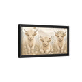 Side Mockup 8. Animals Highland Cow Cream Beige shown as stretched canvas wall art