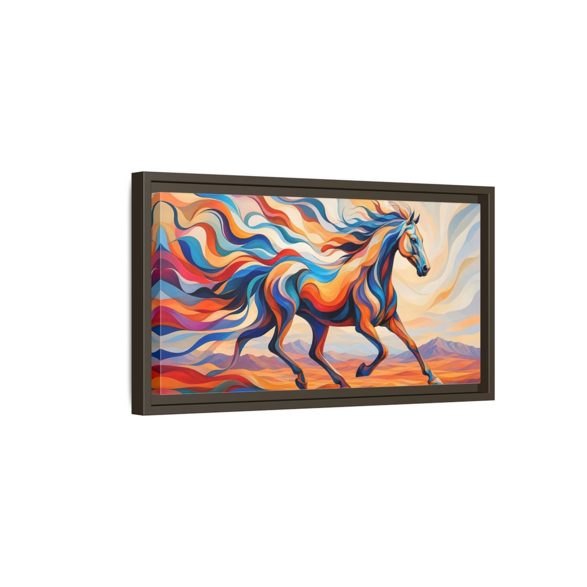 Side Mockup 7. Animals Horse Abstract Colorful Horse shown as stretched canvas wall art