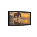 Side Mockup 8. Animals Horse Golden Sunset Horse shown as stretched canvas wall art
