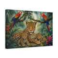 Side Mockup 4. Animals Jaguar Family Jungle Jaguar shown as stretched canvas wall art