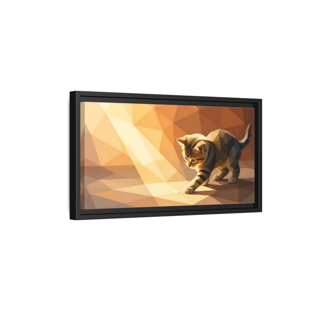 Side Mockup 8. Animals Kitten Orange Kitten shown as stretched canvas wall art