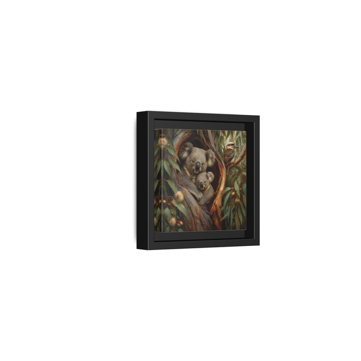 Side Mockup 24. Animals Koala Family Koala Eucalyptus Art shown as stretched canvas wall art