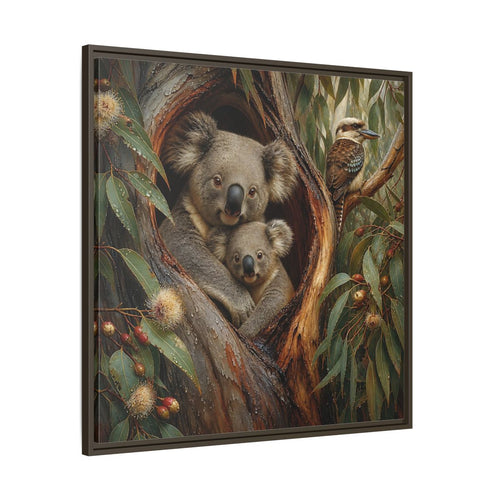 Main Mockup. Animals Koala Family Koala Eucalyptus Art shown as stretched canvas wall art