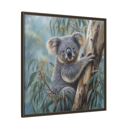 Main Mockup. Animals Koala Wet Koala shown as stretched canvas wall art