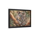 Side Mockup 6. Animals Koalas Koala Mother Baby shown as stretched canvas wall art