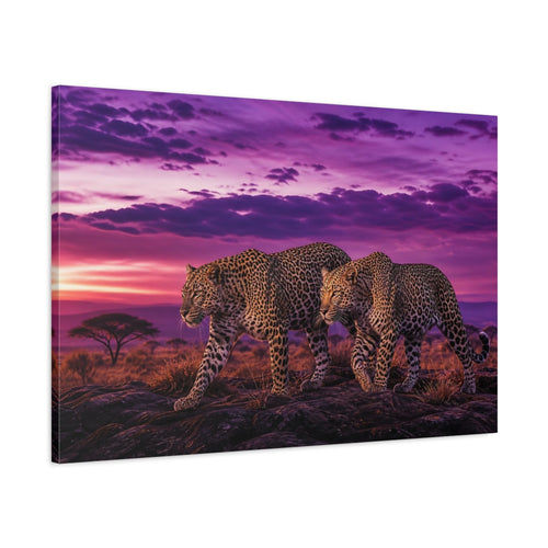 Main Mockup. Animals Leopards Purple Leopard shown as canvas print