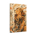 Side Mockup 4. Animals Lion Brown And Orange Lion shown as stretched canvas wall art