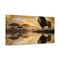 Side Mockup 3. Animals Lion Golden Lion shown as stretched canvas wall art