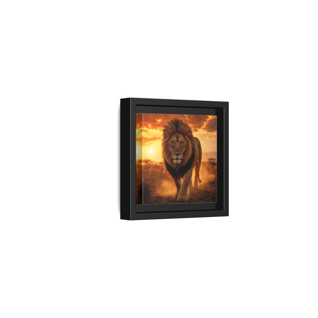 Side Mockup 24. Animals Lion Lion Sunset shown as stretched canvas wall art