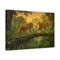 Side Mockup 4. Animals Monkeys Monkeys Golden Jungle shown as canvas print