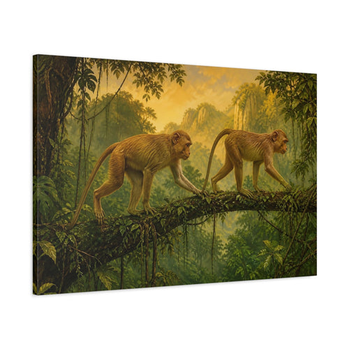 Main Mockup. Animals Monkeys Monkeys Golden Jungle shown as canvas print